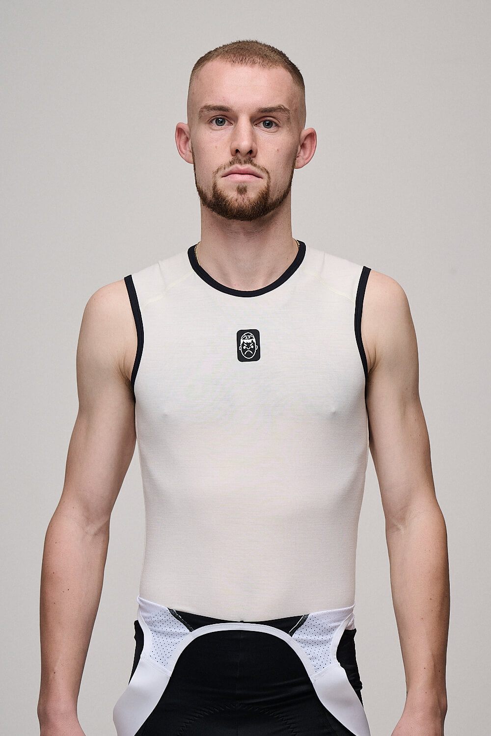 Sleeveless Merino Wool Cycling Base Layer | White Sand