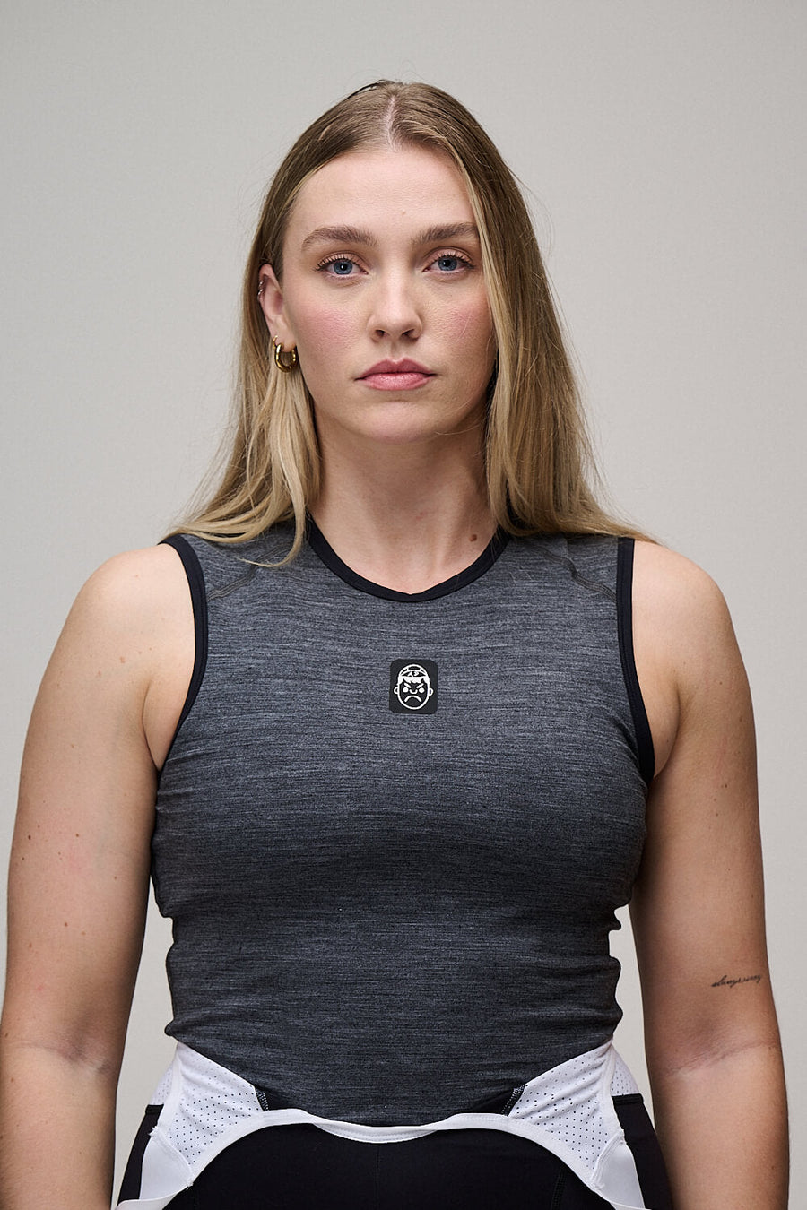 Sleeveless Merino Wool Cycling Base Layer | Graphite